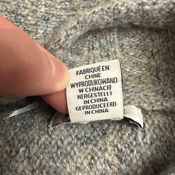 William Rast Gray Mock Neck Textured Knit Pullover Sweater Women’s L - Picture 6 of 8